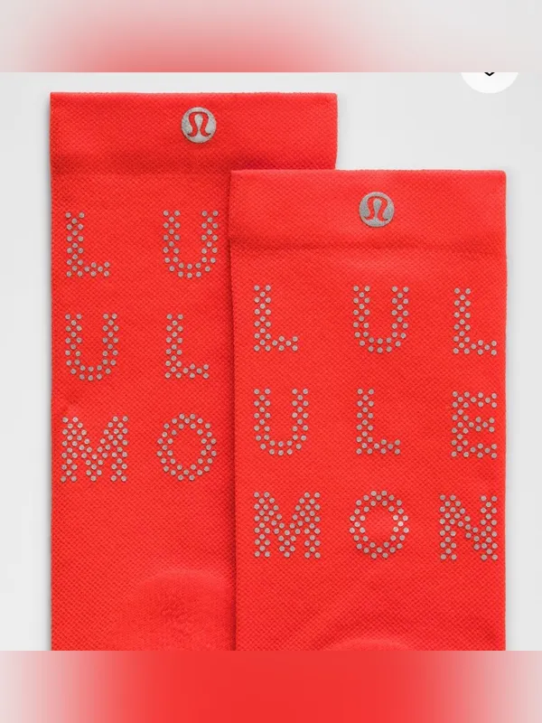 lululemon athletica unisex Power Stride Crew Socks with Logo Reflective Detail M - Image 4