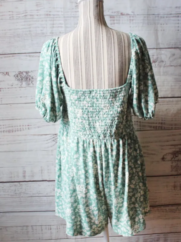 Ardene Floral Printed Milkmaid Romper Size XL - Image 5