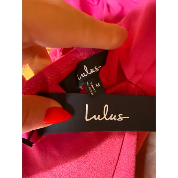 NWT Lulus Iveta Fuchsia Cutout Ruffled Sleeveless Midi Dress Gala Banquet Size M - Image 9