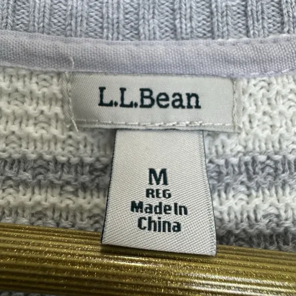 LL Bean Cashmere Cotton Cardigan Size M Gray White Preppy Capsule Outdoorsy - Image 3
