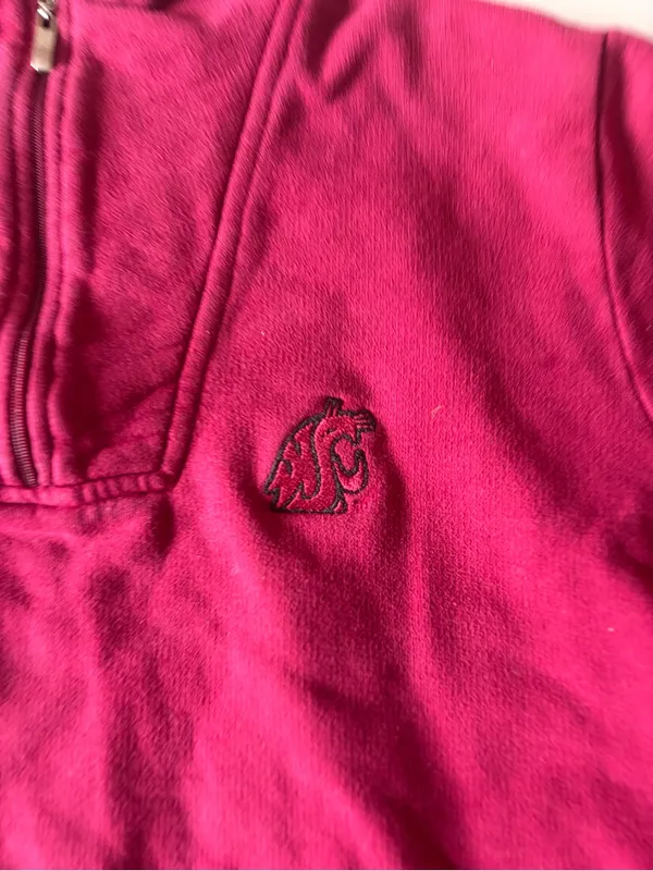 Cutter & Buck 1-4 Zip Sweatshirt Women Medium Red Maroon WSU Cougars Vintage - Image 3