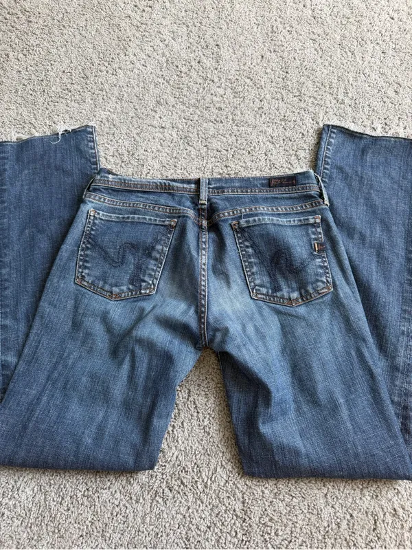 Citizens Of Humanity #142 Low Waist Straight Leg Jeans Size 28 Raw Hem - Image 6