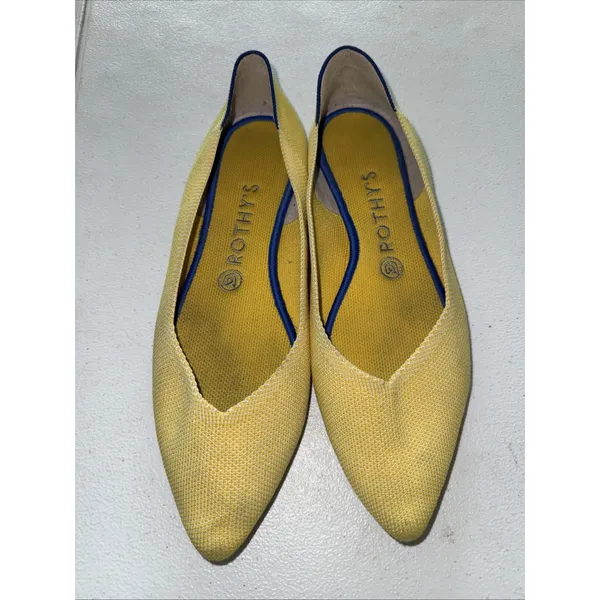 Rothys Womens Marigold Yellow Flat Slip on Shoes The Point 9.5 - Image 2