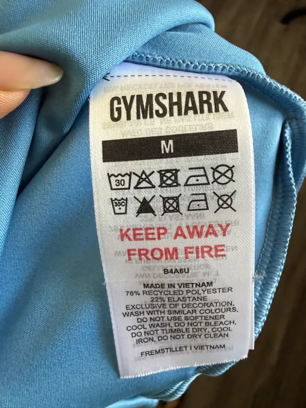 Gymshark Power High Waist Scrunch Butt Biker Shorts Blue Size M - Image 5