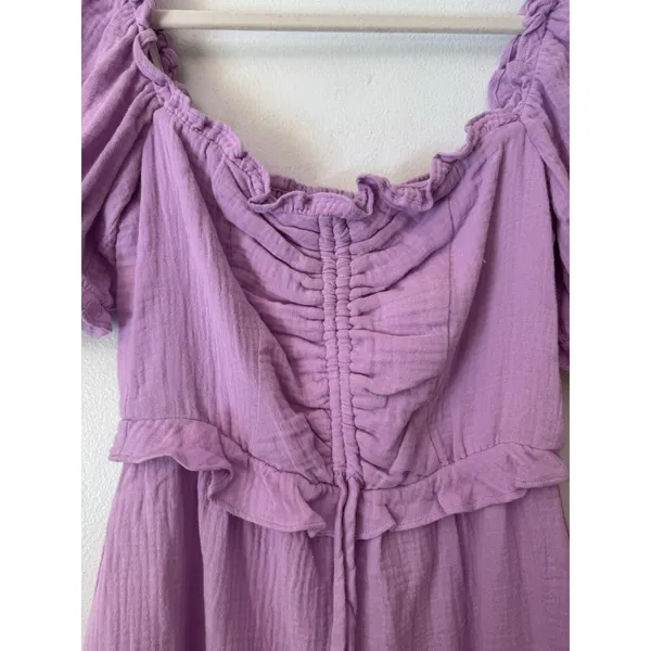 Show Me Your Mumu Sophie Mini Dress Bright Lilac Size XS Cotton Gauze - Image 5