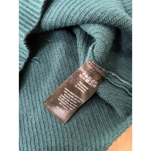 House Of Harlow 1960 Knit Polo Tank Medium Teal Ribbed Sleeveless - Image 5