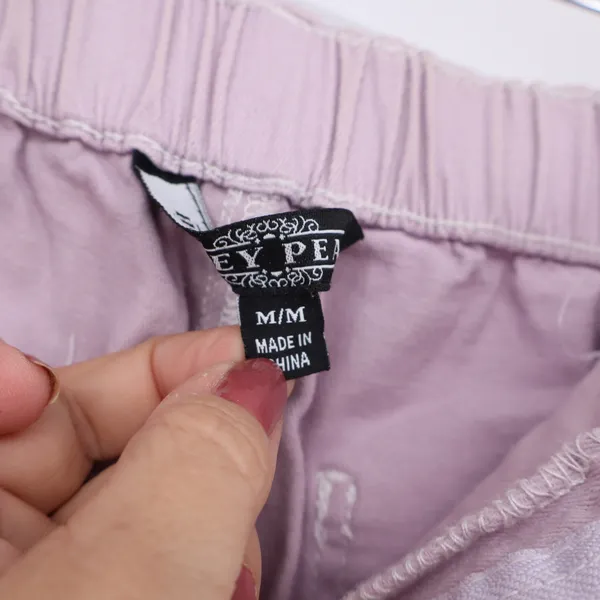 Honey Peach Cargo Pants Womens Medium Lavender Wide Leg Utility Fair - Image 3