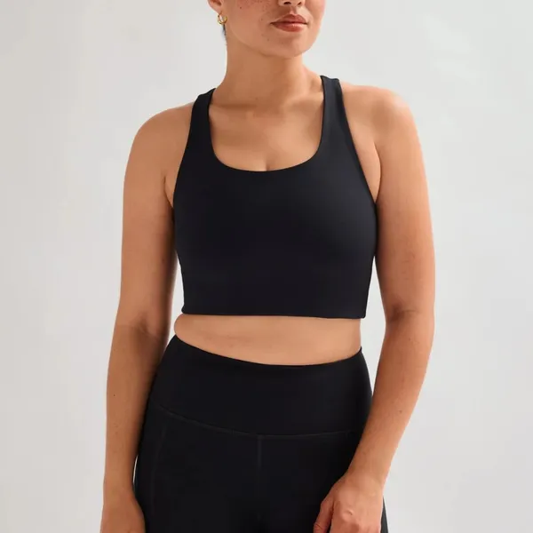 Girlfriend Collective | Paloma Racerback Active‎ Sports Bra in Black Size Small - Image 2