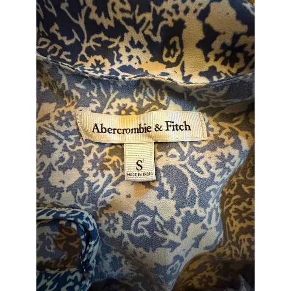 Abercrombie & Fitch Dress Womens Size S Blue Floral Paisley Ruffle Mini - Image 4
