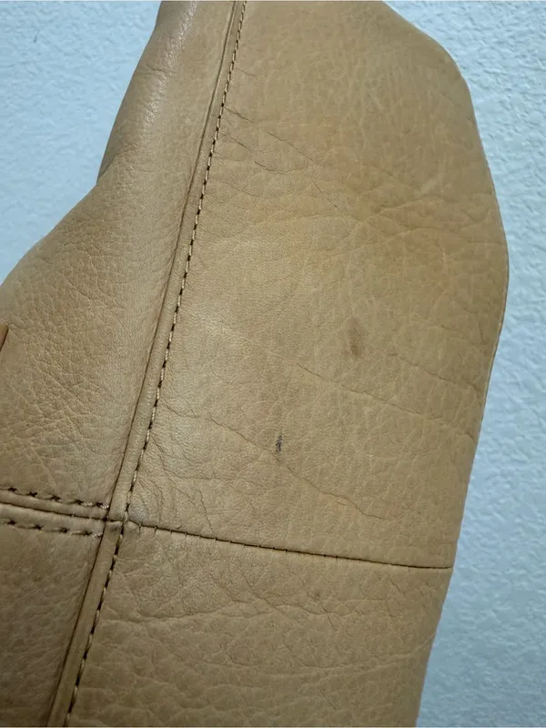 B. MAKOWSKY Beige Tan Pebbled Leather Chain Strap Tote Shoulder Bag - Image 14