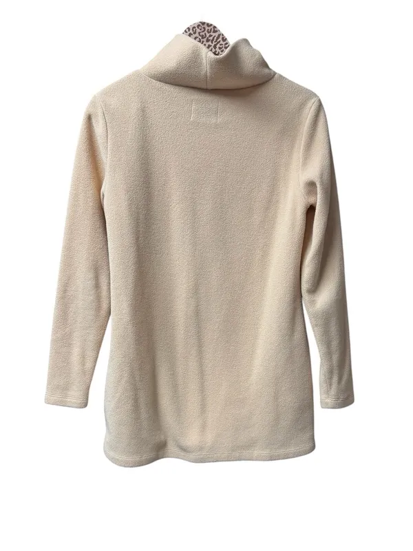Dudley Stephens Cobble Hill Tunic Turtleneck Vello Fleece Beige Medium - Image 2