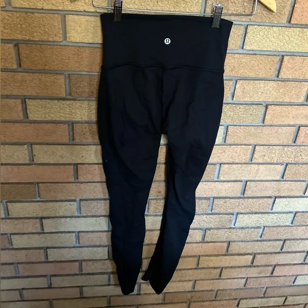 Lululemon Wunder Under Pant (Hi-Rise) Tech Mesh 28" Leggings Black Size 4 - Image 3