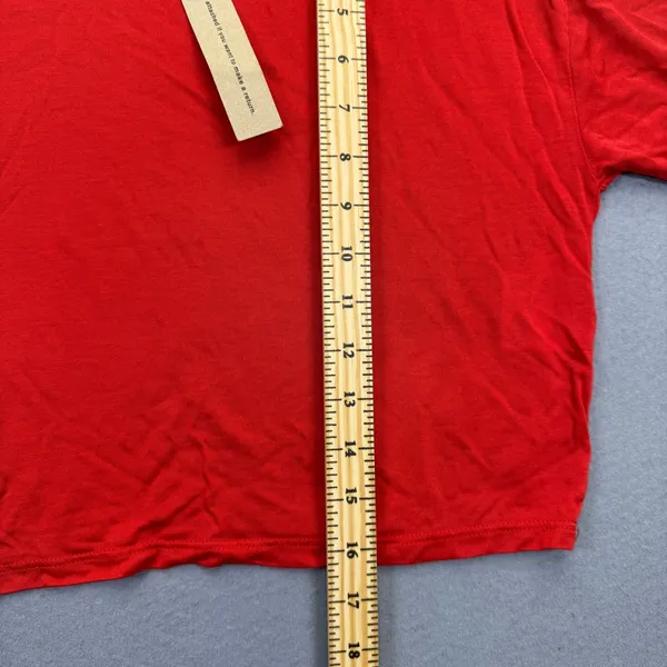 Reformation Jeans Womens‎ XS Red Tencel Lyocell Cropped Boxy T-Shirt Made in USA - Image 3