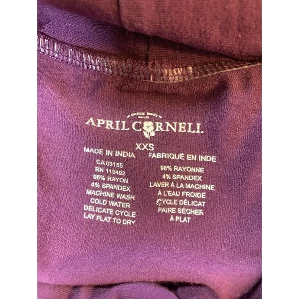 April Cornell Cottagecore Turtleneck Top Womens XXS Pink Knit Short Sleeve‎ Puff - Image 5