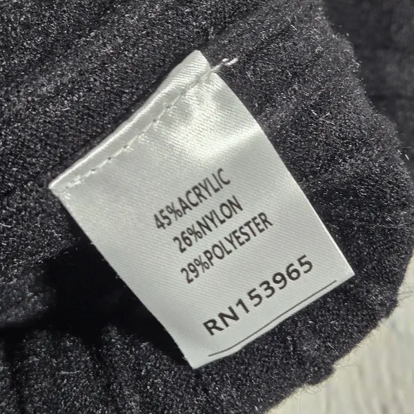 Area Stars Black Shimmer‎ Ribbed Cable Knit Quarter Zip Sailor Collar Sweater S - Image 6
