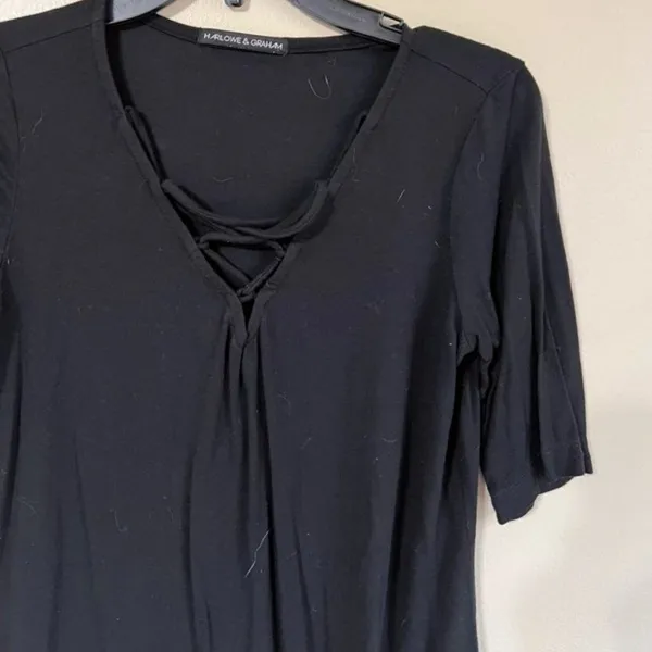 Harlowe & Graham small black short sleeve top‎ - Image 2