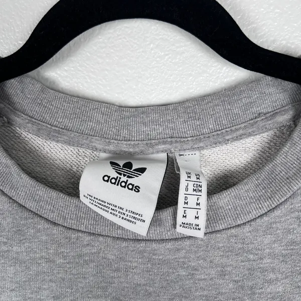 Adidas Women's Crew Neck‎ Pullover Sweatshirt Gray Sz M - Image 2