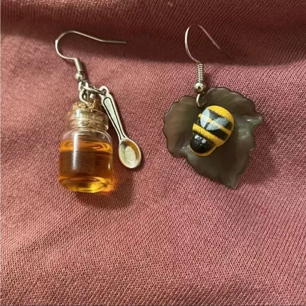 Bee & Honey Jar beautiful Dangle Earrings faux fashion‎ jewelry - Image 10