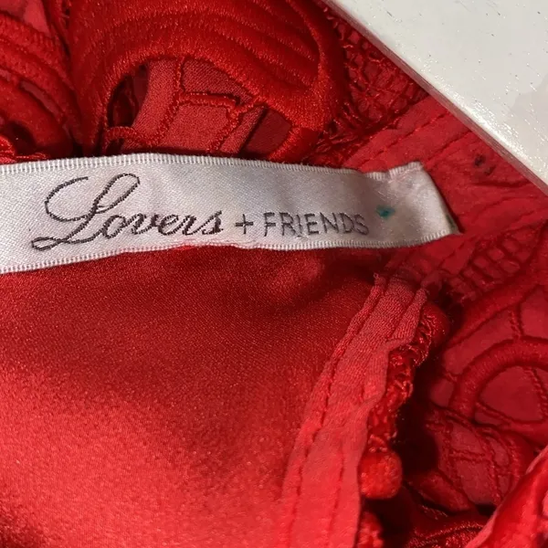 Lovers + friends Caspian red lace sleeveless party cocktail dress size xsmall - Image 13