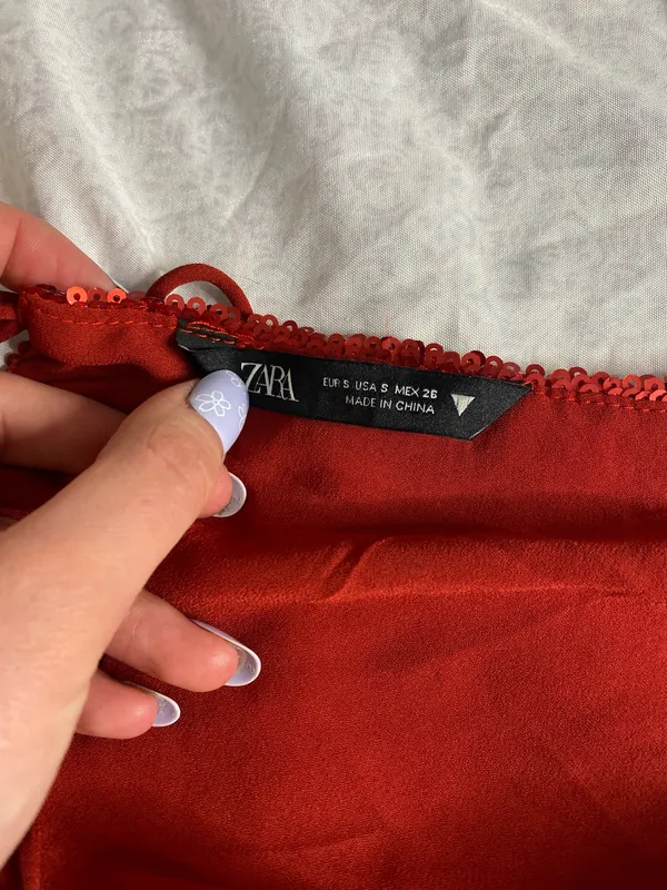 zara sequin red top  - Image 5