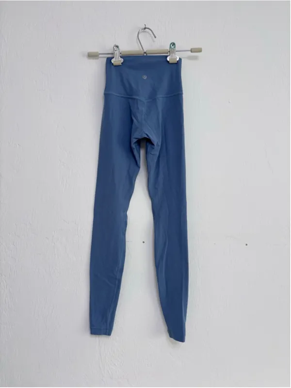 Women's Lululemon Blue Leggings Size 0 Dusty Blue - Image 2