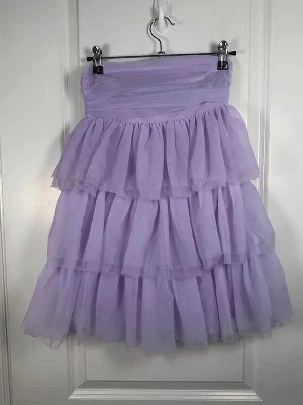 Beginning Boutique Birthday Girl Lilac Strapless Ruffled Mini Party Dress - Image 4