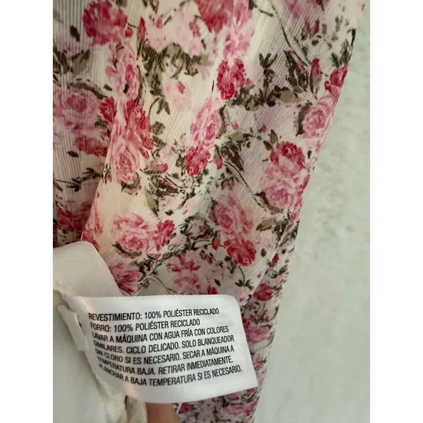 Wild Fable Pink‎ Floral Halter Dress Ruffle Tie Front Mini Size M NWT - Image 6