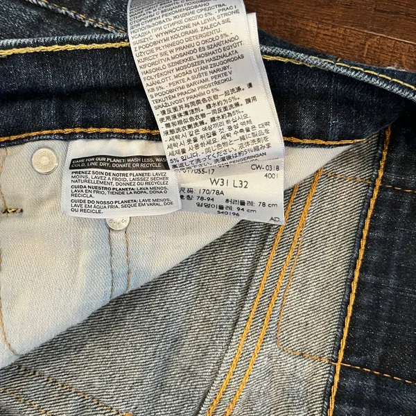 Levis 541 Vintage Womens Low Flare Blue Denim Stretch Jeans Raw Hem Sz 8 31 x 32 - Image 3