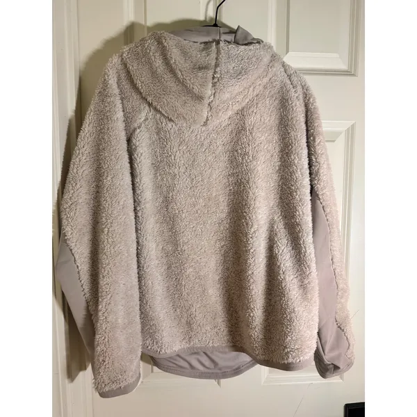 Nike Tech Pack NWT Sherpa Fleece Hoodie Atmosphere Taupe Womens Medium - Image 8