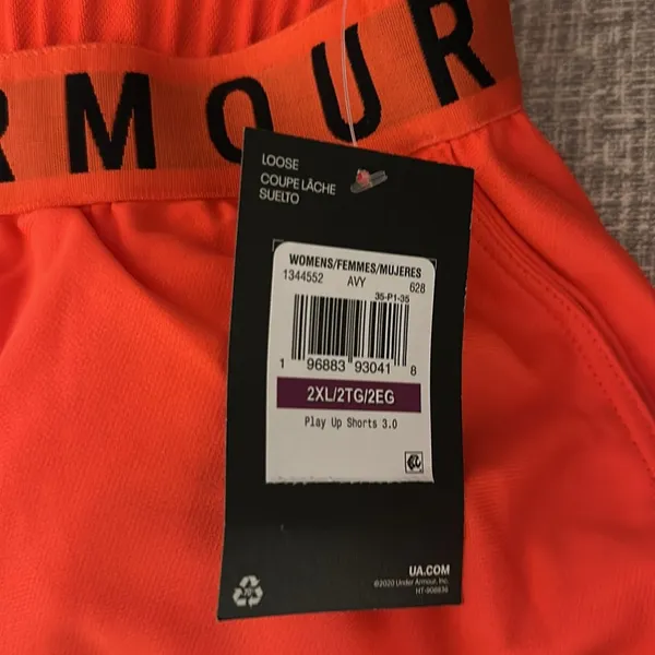 Under Armour Women's Orange Shorts with side pockets - Image 5