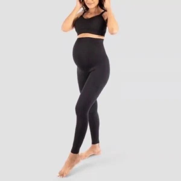 Isabel Maternity by Ingrid & Isabel - Black Maternity Belly Support Tights - Image 2
