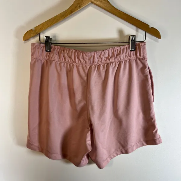 Nike Dri Fit‎ Women Pink Athletic Shorts Drawstring Logo Size M running yoga - Image 5