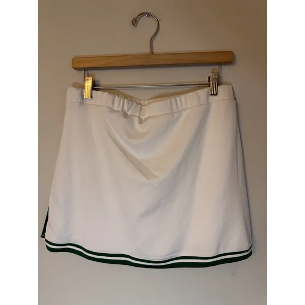 nanette lepore play white Athletic skort green trim Tennis Skort Sz M NWT - Image 2