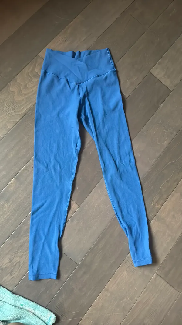 aerie waffle knit blue crossover leggings - Image 2