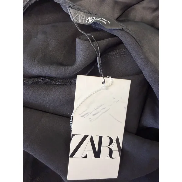 Zara 50th Anniversary Black Satin Maxi Dress Gown Low Back Luxury Formal Runway - Image 8