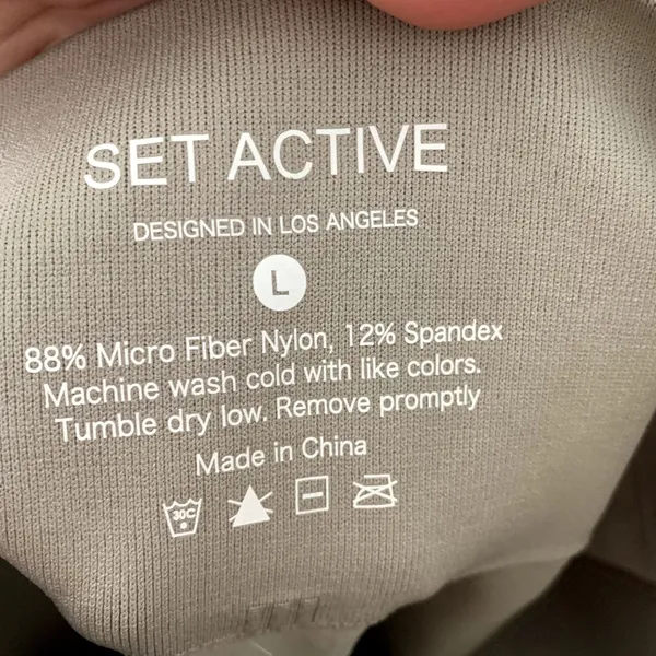 Set Active Sculptflex High Neck Angle Bra Leggings 2-piece Oat Milk Large - Image 14