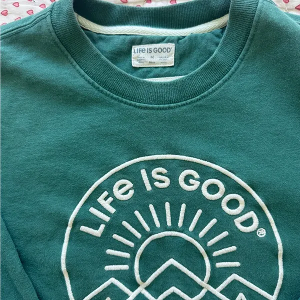 Life Is Good Forest Green Crewneck Sweater - Image 2