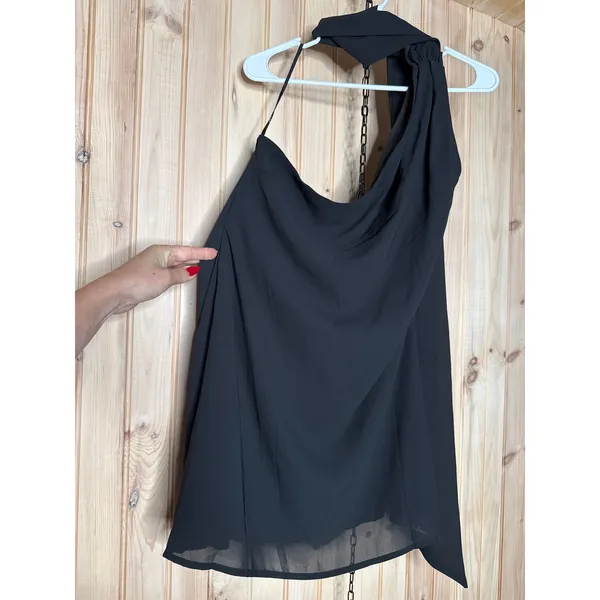 NWT Lulus Isloda Black One-Shoulder Backless Sash Mini Dress Party Size XL - Image 2