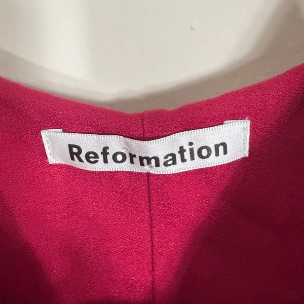 Reformation Lindsay Slip Dress Rhubarb Pink Red Size 2 - Image 6