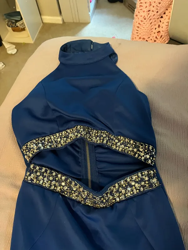 Fancy and rose prom dress size medium Blue - Image 2