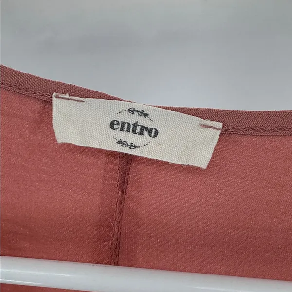 Entro Dusty Rose Blouse cap sleeve L lightweight office work casual layering - Image 9