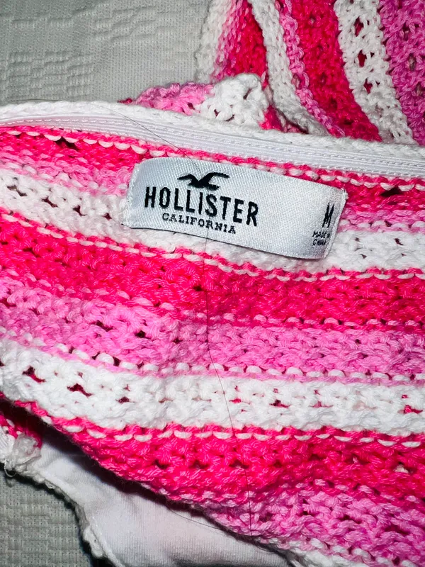 Hollister Pink crochet Halter Top - Image 7