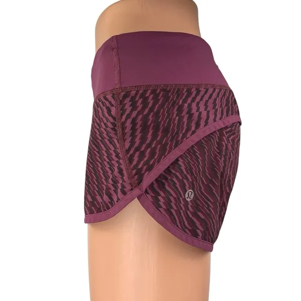 Lululemon Speed Up Maroon Chevron Pocket Activewear Athletic Running Shorts 4 - Image 2