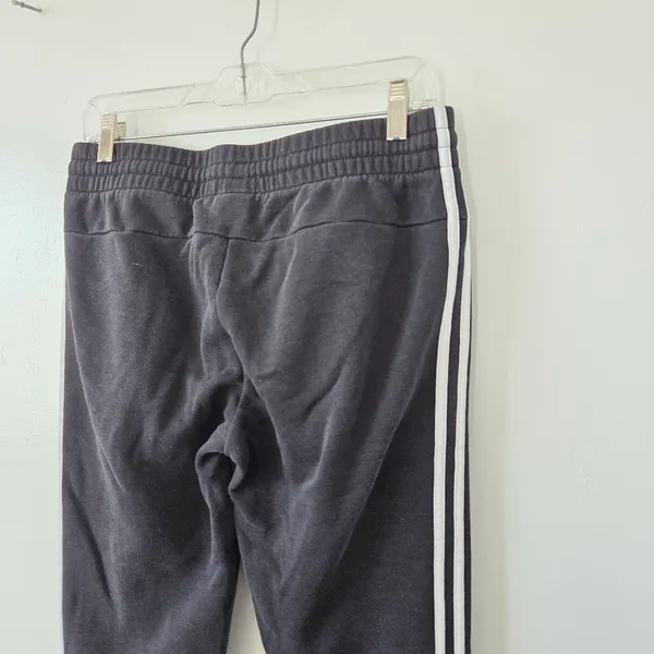 Women's Adidas Jogger Sweatpants Thick Cozy Logo Black Sporty Athletic Y2K 90s M - Image 8