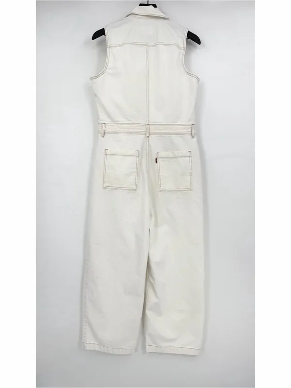 LEVI’S Sleeveless Jumpsuit White Denim M - Image 9