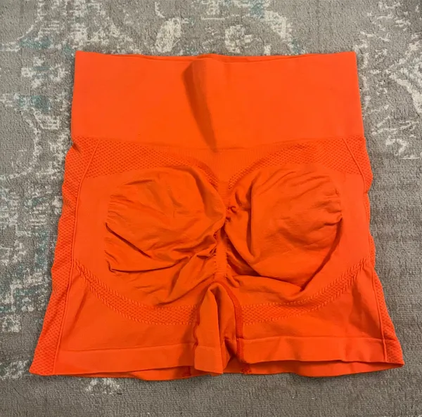 Seamless Gym Shorts Orange Size M - Image 2