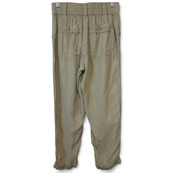 Tahari Womens Olive Green Linen Blend Utility Cargo Pants High Rise Size Medium - Image 4