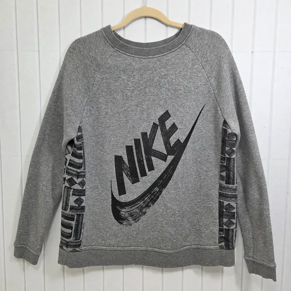 Nike SPORTSWEAR RALLY CREW GRAY Sweatshirt with Black logo Size M‎ - Image 2