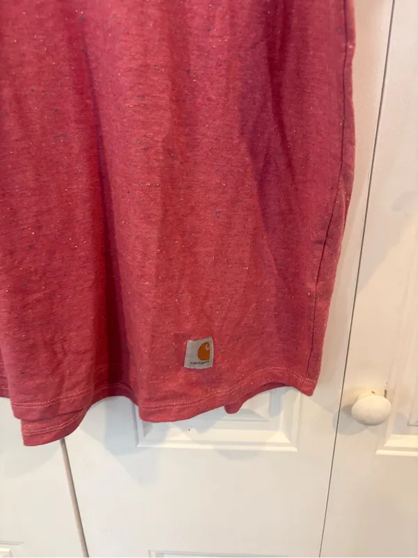 Carhartt pink marled knit relaxed fit v neck size 3X - Image 4