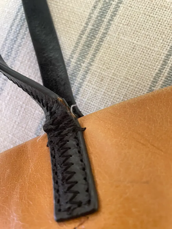 HOBO Cecily Leather Mini Tote Honey Brown Double Handle Satchel Purse Bag - Image 5